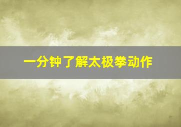 一分钟了解太极拳动作