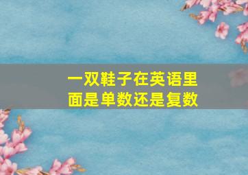 一双鞋子在英语里面是单数还是复数