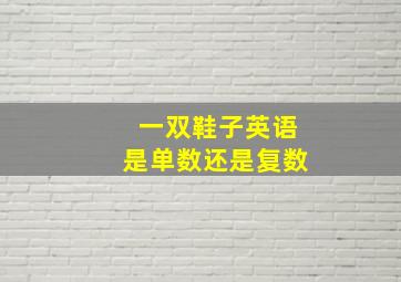 一双鞋子英语是单数还是复数