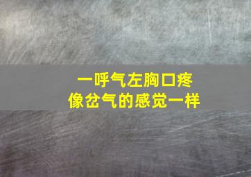 一呼气左胸口疼像岔气的感觉一样