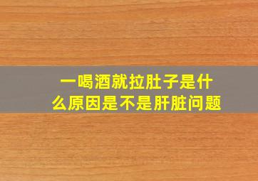 一喝酒就拉肚子是什么原因是不是肝脏问题