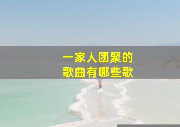 一家人团聚的歌曲有哪些歌