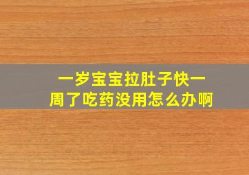 一岁宝宝拉肚子快一周了吃药没用怎么办啊