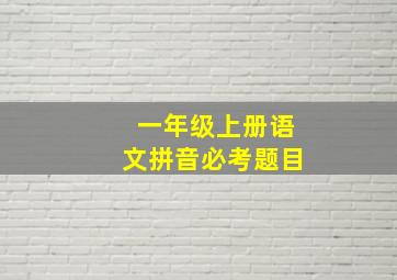 一年级上册语文拼音必考题目