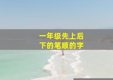 一年级先上后下的笔顺的字