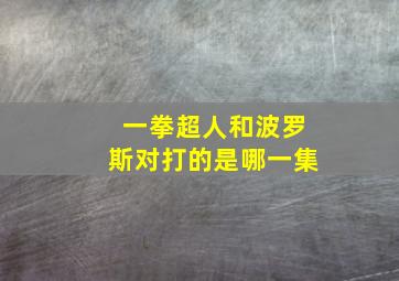 一拳超人和波罗斯对打的是哪一集