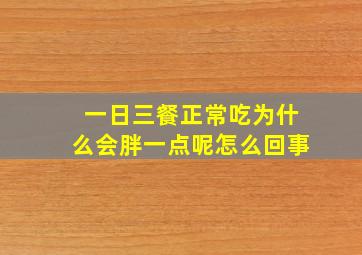 一日三餐正常吃为什么会胖一点呢怎么回事