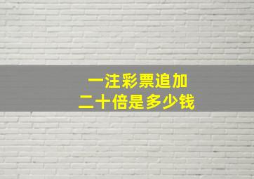 一注彩票追加二十倍是多少钱