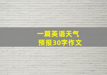 一篇英语天气预报30字作文