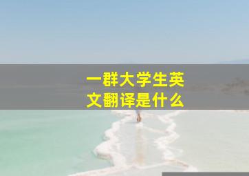 一群大学生英文翻译是什么