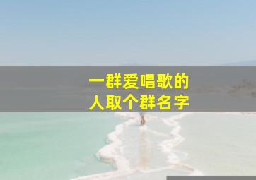 一群爱唱歌的人取个群名字