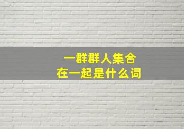 一群群人集合在一起是什么词