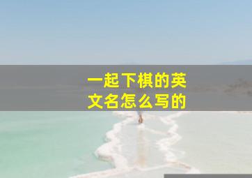 一起下棋的英文名怎么写的