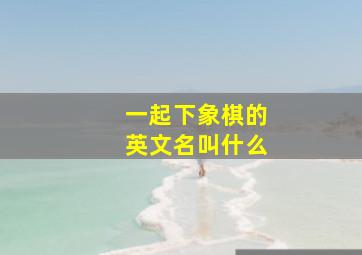 一起下象棋的英文名叫什么