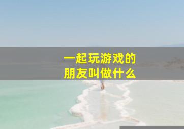 一起玩游戏的朋友叫做什么