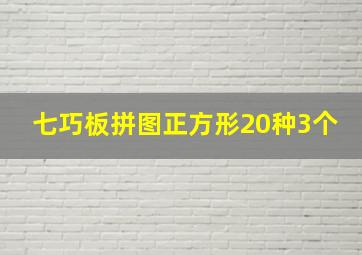 七巧板拼图正方形20种3个