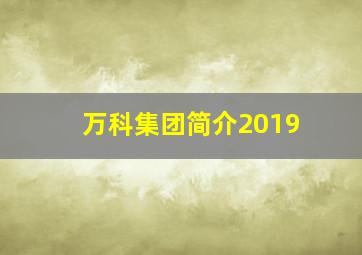 万科集团简介2019