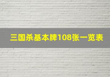 三国杀基本牌108张一览表