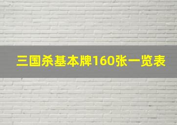 三国杀基本牌160张一览表