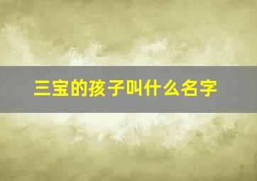 三宝的孩子叫什么名字