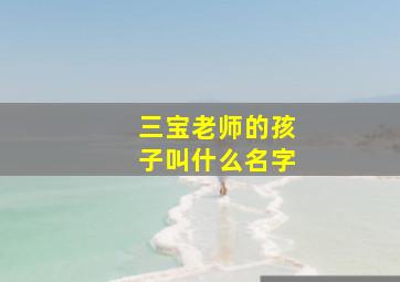 三宝老师的孩子叫什么名字