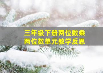 三年级下册两位数乘两位数单元教学反思