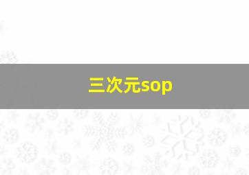 三次元sop