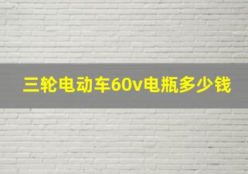 三轮电动车60v电瓶多少钱