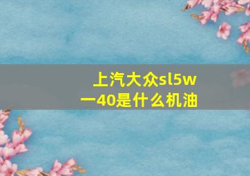 上汽大众sl5w一40是什么机油