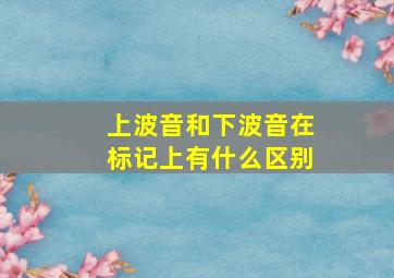 上波音和下波音在标记上有什么区别