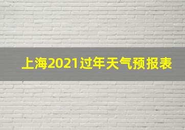 上海2021过年天气预报表