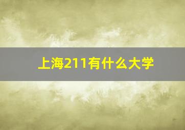 上海211有什么大学