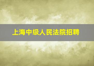 上海中级人民法院招聘