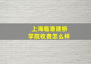 上海临港建桥学院收费怎么样