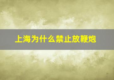 上海为什么禁止放鞭炮