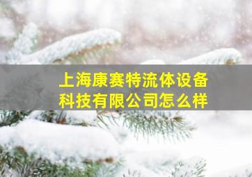 上海康赛特流体设备科技有限公司怎么样