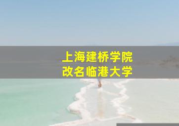 上海建桥学院改名临港大学