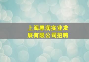 上海恩润实业发展有限公司招聘