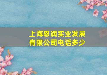 上海恩润实业发展有限公司电话多少