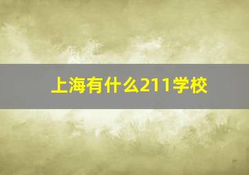 上海有什么211学校