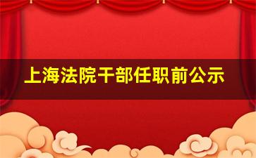 上海法院干部任职前公示