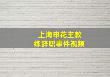 上海申花主教练辞职事件视频