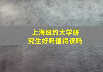 上海纽约大学研究生好吗值得读吗