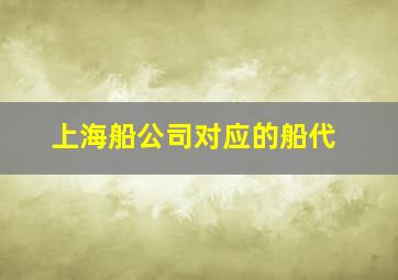 上海船公司对应的船代