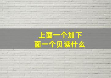 上面一个加下面一个贝读什么