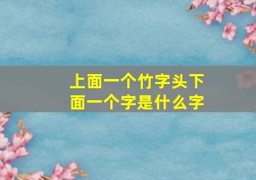 上面一个竹字头下面一个字是什么字