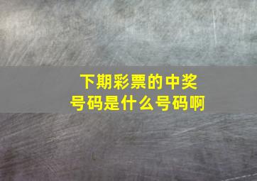 下期彩票的中奖号码是什么号码啊