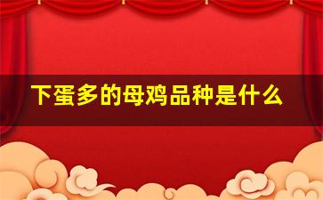 下蛋多的母鸡品种是什么