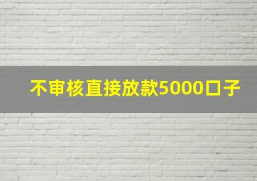 不审核直接放款5000口子