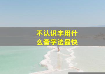 不认识字用什么查字法最快